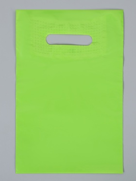 Пакет полиэтиленовый с вырубной ручкой, салатовый 20×30 см, 60 мкм