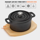 УЦЕНКА Кастрюля Magma «Хотан», 750 мл, 18.6×14×7 см, индукция, чугун, чёрная - Фото 3