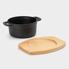 УЦЕНКА Кастрюля Magma «Хотан», 750 мл, 18.6×14×7 см, индукция, чугун, чёрная - Фото 7