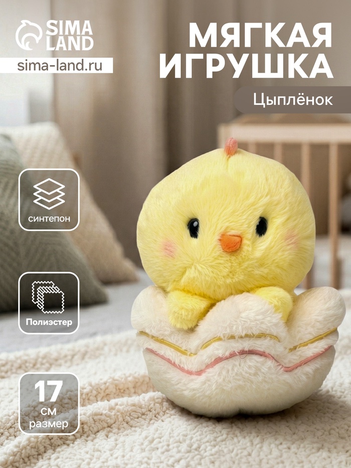 Мягкая игрушка «Цыплёнок», 17 см
