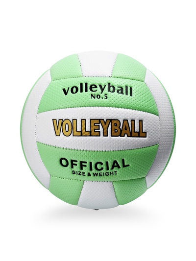 Волейбольный мяч, р. 5, 18 панелей, PVC, зелёный