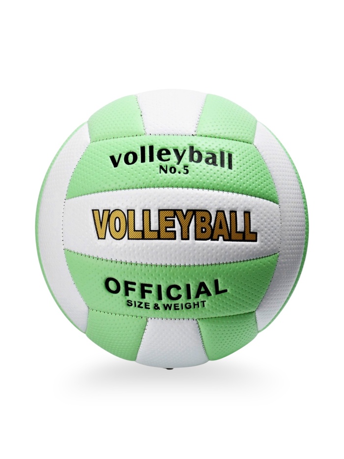Волейбольный мяч, р. 5, 18 панелей, PVC, зелёный - Фото 1