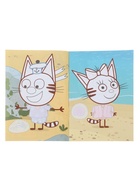 Аппликации с раскрасками «Три кота и море приключений. Наше лето», А5, 14 стр. 10999621