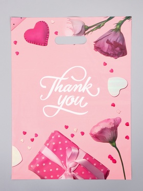 Пакет подарочный полиэтиленовый с вырубной ручкой «Бант», 30×40 см, 60 мкм