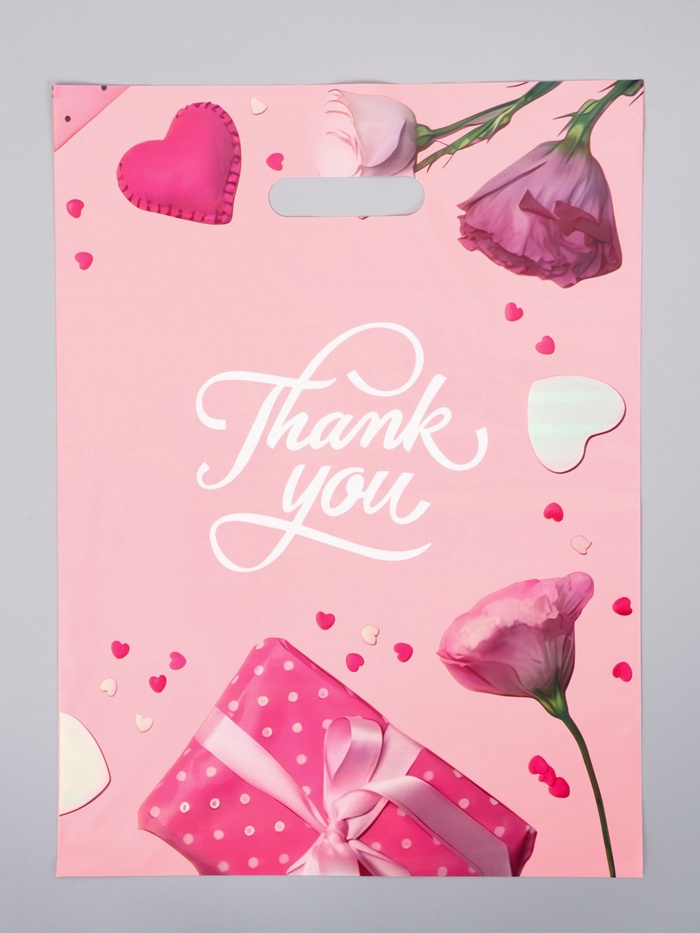 Пакет подарочный полиэтиленовый с вырубной ручкой «Бант», 30×40 см, 60 мкм