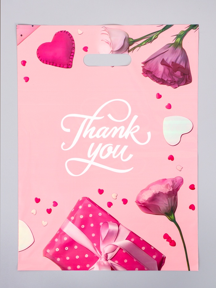 Пакет подарочный полиэтиленовый с вырубной ручкой «Бант», 30×40 см, 60 мкм - Фото 1