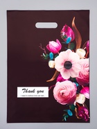 Пакет подарочный полиэтиленовый с вырубной ручкой «Букет», 30×40 см, 60 мкм  (артикул 10946769)  большой выбор товаров оптом и в розницу по низким ценам с доставкой