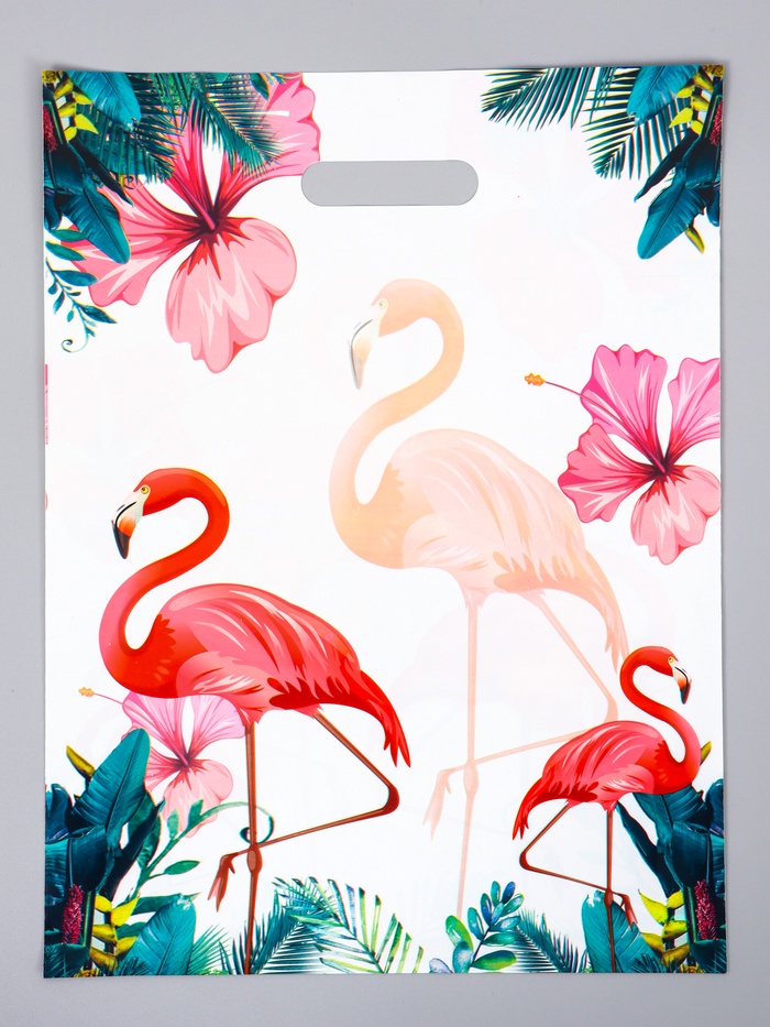 Пакет полиэтиленовый с вырубной ручкой «Фламинго», 30×40 см, 60 мкм - Фото 1