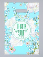 Пакет подарочный полиэтиленовый с вырубной ручкой «Цветы» в голубом, 20×30 см, 60 мкм  (артикул 10946782)  большой выбор товаров оптом и в розницу по низким ценам с доставкой