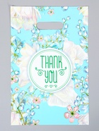 Пакет подарочный полиэтиленовый с вырубной ручкой «Цветы» в голубом, 20×30 см, 60 мкм  (артикул 10946782)  большой выбор товаров оптом и в розницу по низким ценам с доставкой