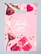 Пакет подарочный полиэтиленовый с вырубной ручкой «Цветы» в розовом, 20×30 см, 60 мкм  (артикул 10946783)  большой выбор товаров оптом и в розницу по низким ценам с доставкой