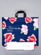 Пакет полиэтиленовый с петлевой ручкой «Цветы», 45×40×8 см, 60 мкм - Фото 2