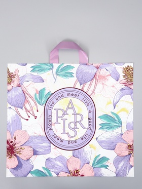 Пакет полиэтиленовый с петлевой ручкой «Цветочный», 45×40×8 см, 60 мкм