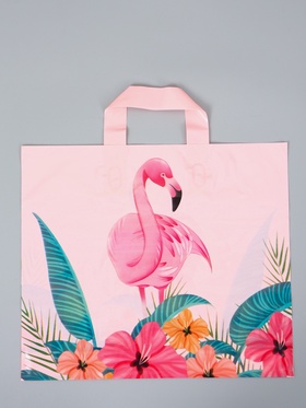 Пакет полиэтиленовый с петлевой ручкой «Фламинго», 35×30×8 см, 60 мкм