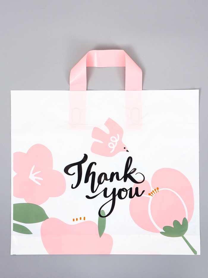 Пакет полиэтиленовый с петлевой ручкой «Бутоны», 35×30×8 см, 60 мкм - Фото 1