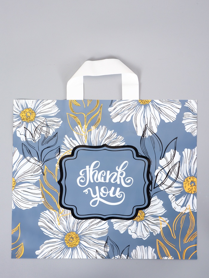 Пакет полиэтиленовый с петлевой ручкой «Лепестки», 35×30×8 см, 60 мкм - Фото 1