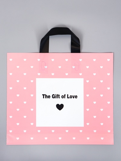 Пакет полиэтиленовый с петлевой ручкой «Подарок любви», 35×30×8 см, 60 мкм