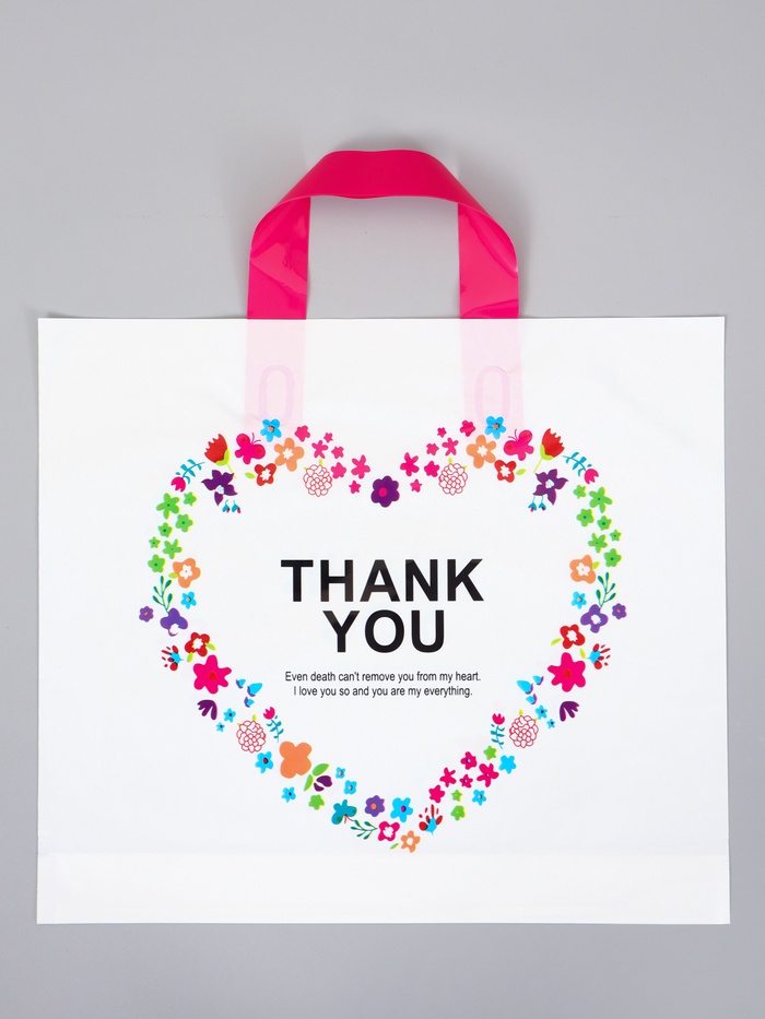 Пакет полиэтиленовый с петлевой ручкой «Цветущее сердце», 35×30×8 см, 60 мкм - Фото 1