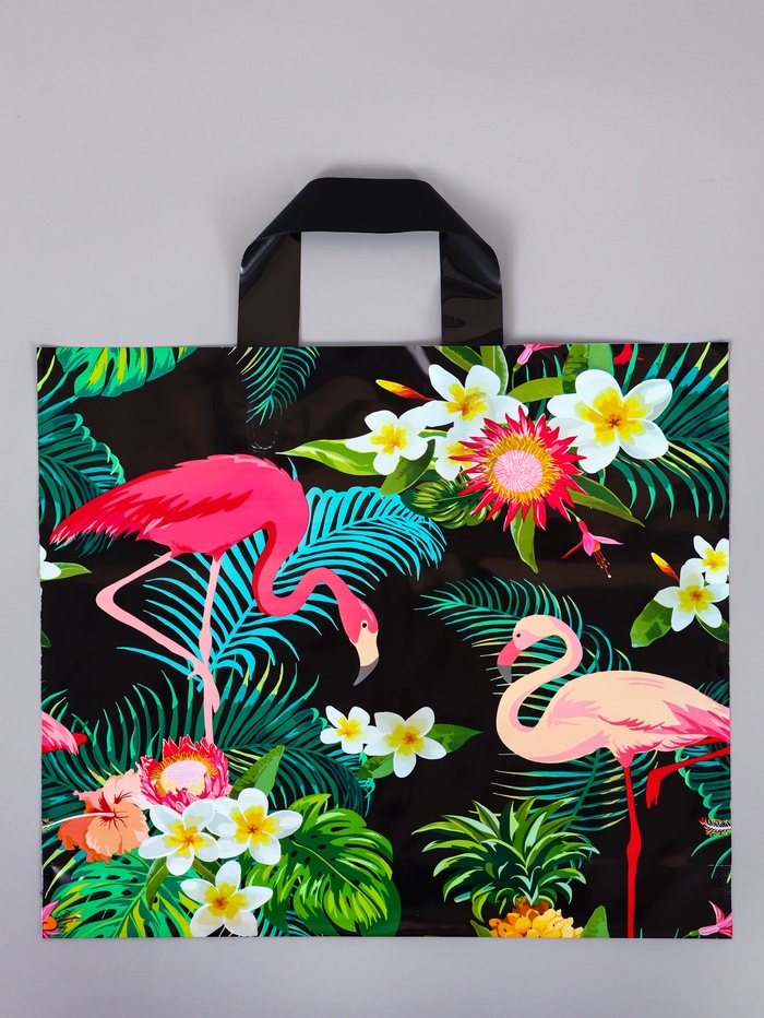 Пакет полиэтиленовый с петлевой ручкой «Фламинго», 35×30×8 см, 60 мкм - Фото 1