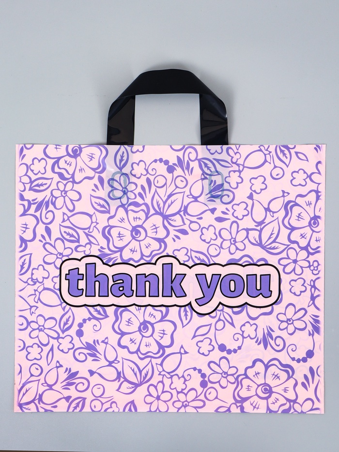 Пакет полиэтиленовый с петлевой ручкой «Цветы», 35×30×8 см, 60 мкм - Фото 1