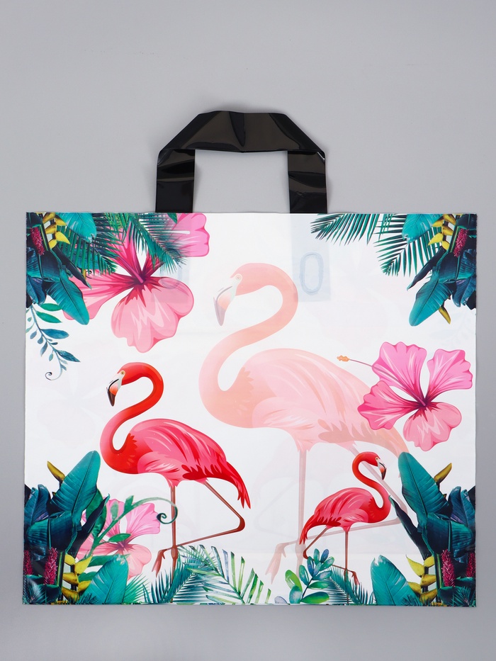 Пакет полиэтиленовый с петлевой ручкой «Фламинго» светлый, 35×30×8 см, 60 мкм - Фото 1