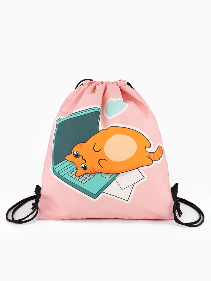 Мешок для обуви «Кошечка», на стяжке, 36×0.5×42 см - Фото 1