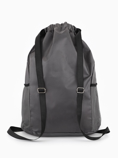 Мешок для обуви, на стяжке, 2 боковых кармана, 40×18×50 см, серый