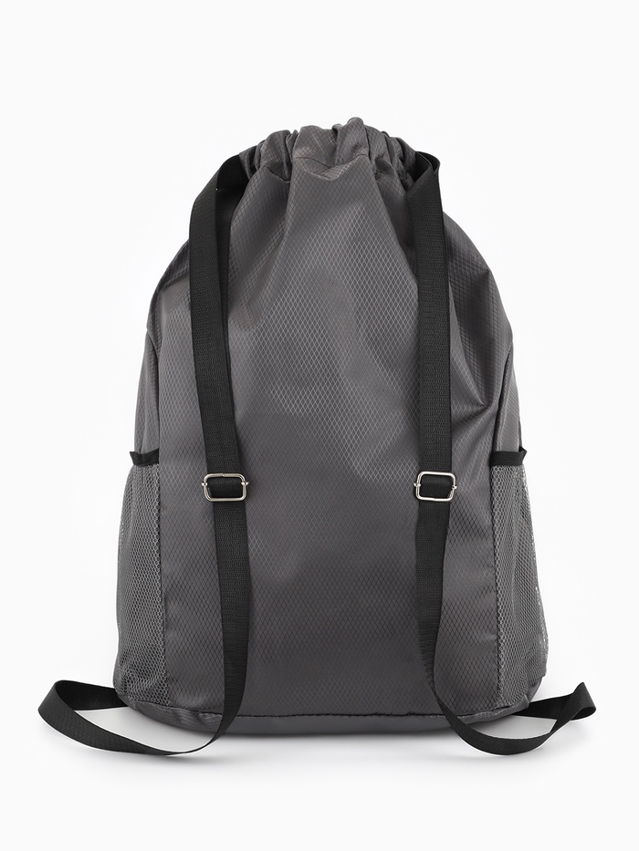 Мешок для обуви, на стяжке, 2 боковых кармана, 40×18×50 см, серый - Фото 1