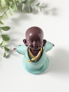 Фигурка полистоун «Маленький Будда в бирюзовом одеянии - счастье», 7×8.5×12.5 см - фото 809554005