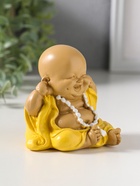 Фигурка полистоун «Маленький хотей в жёлтом одеянии - не слышу», 7.5×9.5×8.3 см - фото 809554008