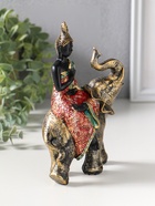 Фигурка полистоун «Будда в ярком наряде, на слоне», 5.5×11×16.5 см - фото 809554033
