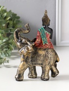 Фигурка полистоун «Будда в ярком наряде, на слоне», 5.5×11×16.5 см - фото 809554034