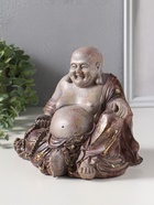 Фигура полистоун «Хотей с чётками», с золотой патиной, 15.7×20.5×17 см - фото 809554050