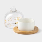 УЦЕНКА Икорница «Марбл», 150 мл, d=8 см, с подставкой и крышкой, керамика - Фото 4