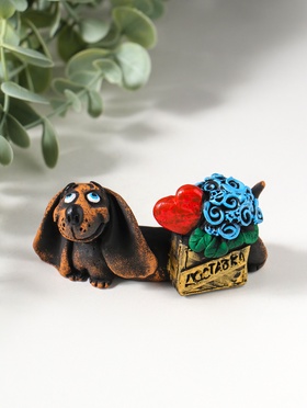 Фигурка полистоун «Такса: доставка счастья», 3×4.5×8.6 см