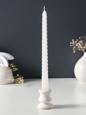 Свеча витая 25 см, 57 г, 5 ч, белый  (артикул 10996966)  большой выбор товаров оптом и в розницу по низким ценам с доставкой
