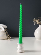 Свеча витая 25 см, 57 г, 5 ч, зелёный - Фото 1