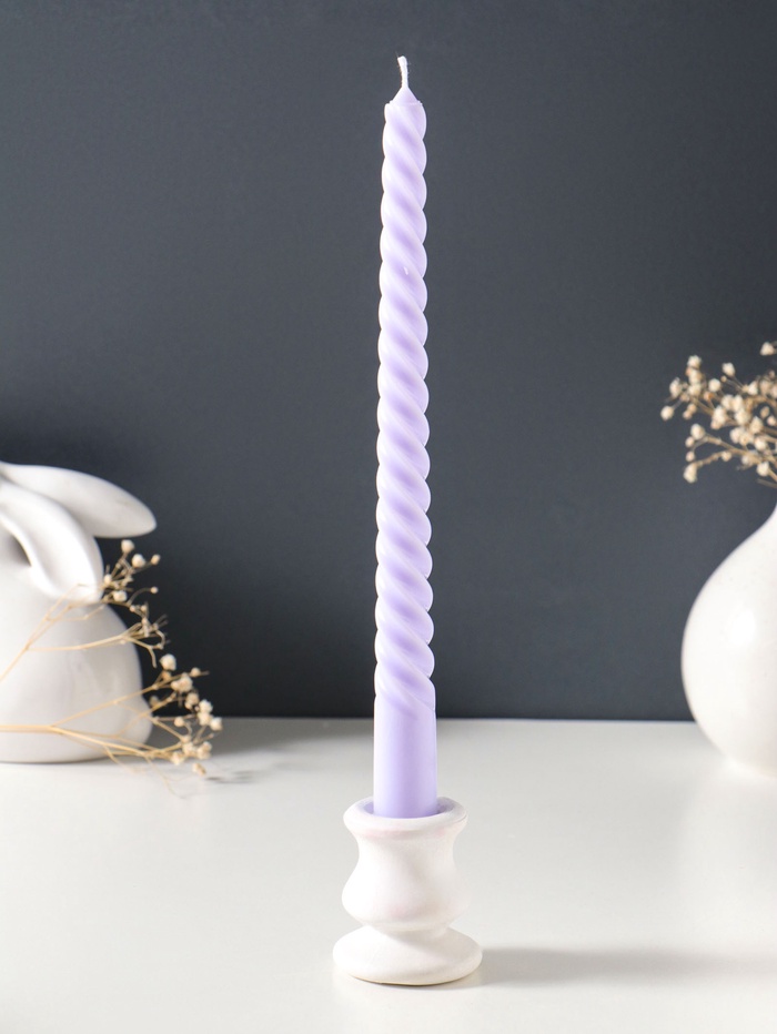Свеча витая 25 см, 57 г, 5 ч, лаванда - Фото 1