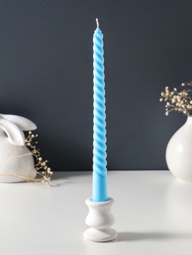 Свеча витая 25 см, 57 г, 5 ч, пастельно-голубой  (артикул 10996974)  большой выбор товаров оптом и в розницу по низким ценам с доставкой