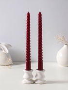Набор свечей витых 25 см, 2 шт., 57 г, 5 ч, бордовый - Фото 2