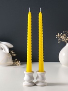 Набор свечей витых 25 см, 2 шт., 57 г, 5 ч, жёлтый - Фото 2