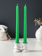 Набор свечей витых 25 см, 2 шт., 57 г, 5 ч, зелёный  (артикул 10996983)  большой выбор товаров оптом и в розницу по низким ценам с доставкой
