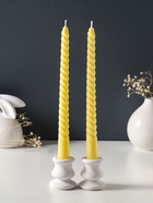 Набор свечей витых 25 см, 2 шт., 57 г, 5 ч, пастельно-жёлтый  (артикул 10996986)  большой выбор товаров оптом и в розницу по низким ценам с доставкой