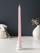 Набор свечей витых 25 см, 2 шт., 57 г, 5 ч, пастельно-розовый - Фото 3
