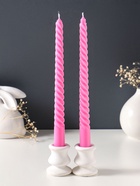 Набор свечей витых 25 см, 2 шт., 57 г, 5 ч, розовый  (артикул 10996988)  большой выбор товаров оптом и в розницу по низким ценам с доставкой