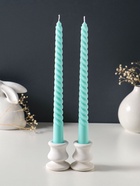 Набор свечей витых 25 см, 2 шт., 57 г, 5 ч, мятный - Фото 2