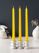 Набор свечей витых 25 см, 3 шт., 57 г, 5 ч, жёлтый - Фото 2