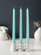 Набор свечей витых 25 см, 3 шт., 57 г, 5 ч, мятный - Фото 2