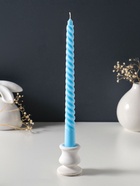 Набор свечей витых 25 см, 3 шт., 57 г, 5 ч, пастельно-голубой - Фото 3