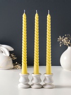Набор свечей витых 25 см, 3 шт., 57 г, 5 ч, пастельно-жёлтый  (артикул 10997003)  большой выбор товаров оптом и в розницу по низким ценам с доставкой